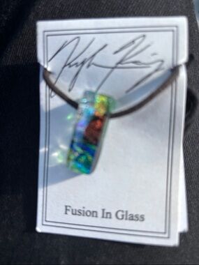 Multicolor Dichroic Pendant Necklace